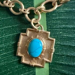 Julie Vos Gold and Turquoise Pendant Necklace